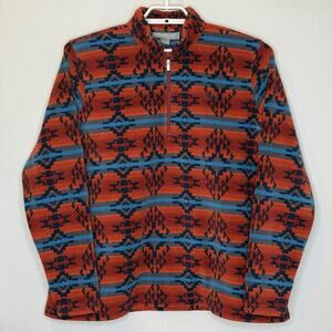 Ariat Tek Prescott 1/4 Zip Fleece Pullover Womens Sweatshirt Sz XXL Red Aztec